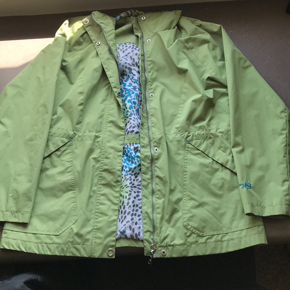 Free Country Jackets & Blazers - Green Hooded Rain Jacket